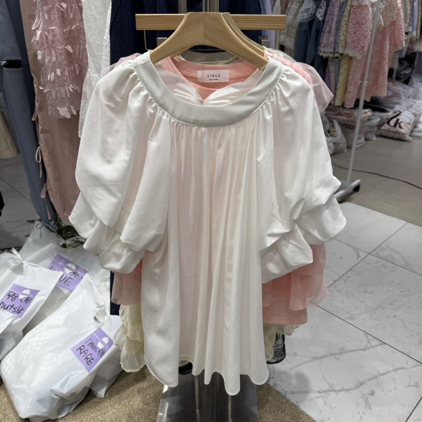 VIRUS韓國直郵㊣東大門實拍女裝新品熱賣25春夏職業襯衫蕾絲衫VIRUS襯衫/蕾絲衫