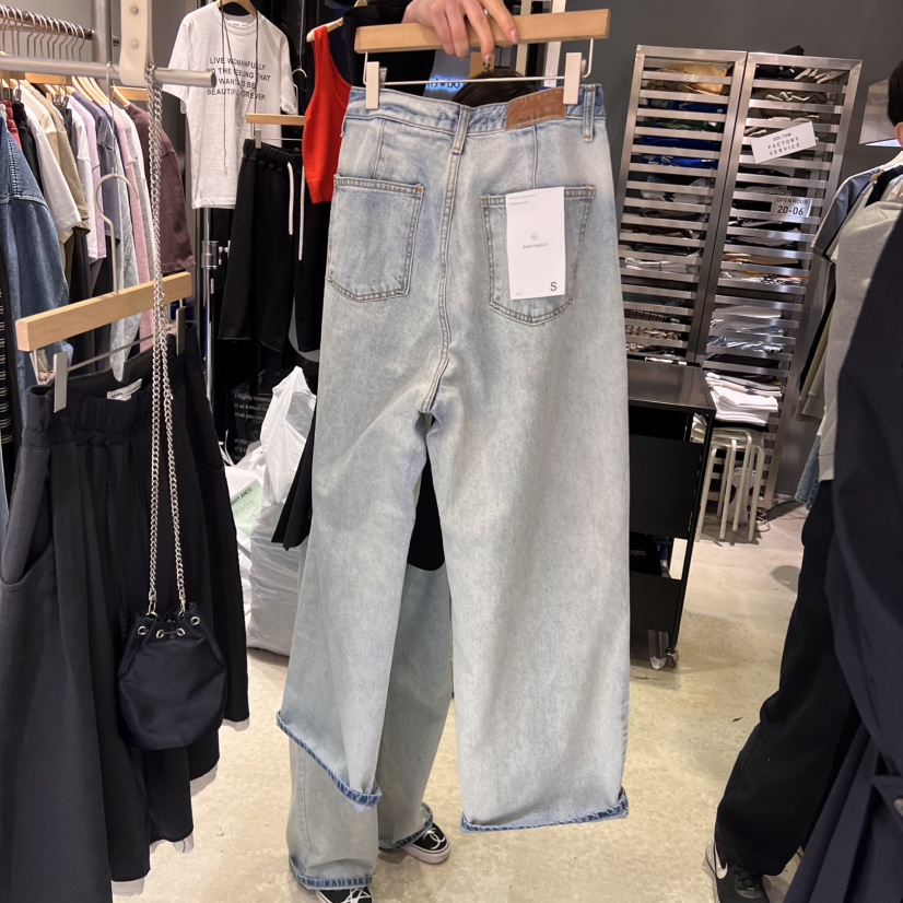 BANY ANCO直郵韓國代購㊣女裝新品休閑職業25春夏牛仔褲拉絨BANY ANCO牛仔褲
