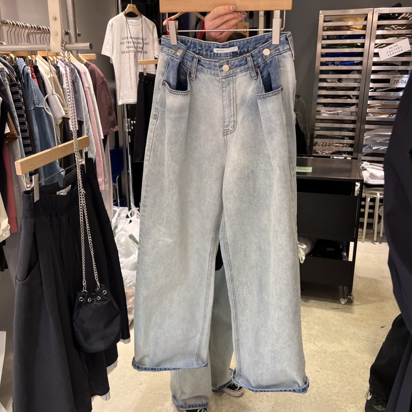 BANY ANCO直郵韓國代購㊣女裝新品休閑職業25春夏牛仔褲拉絨BANY ANCO牛仔褲