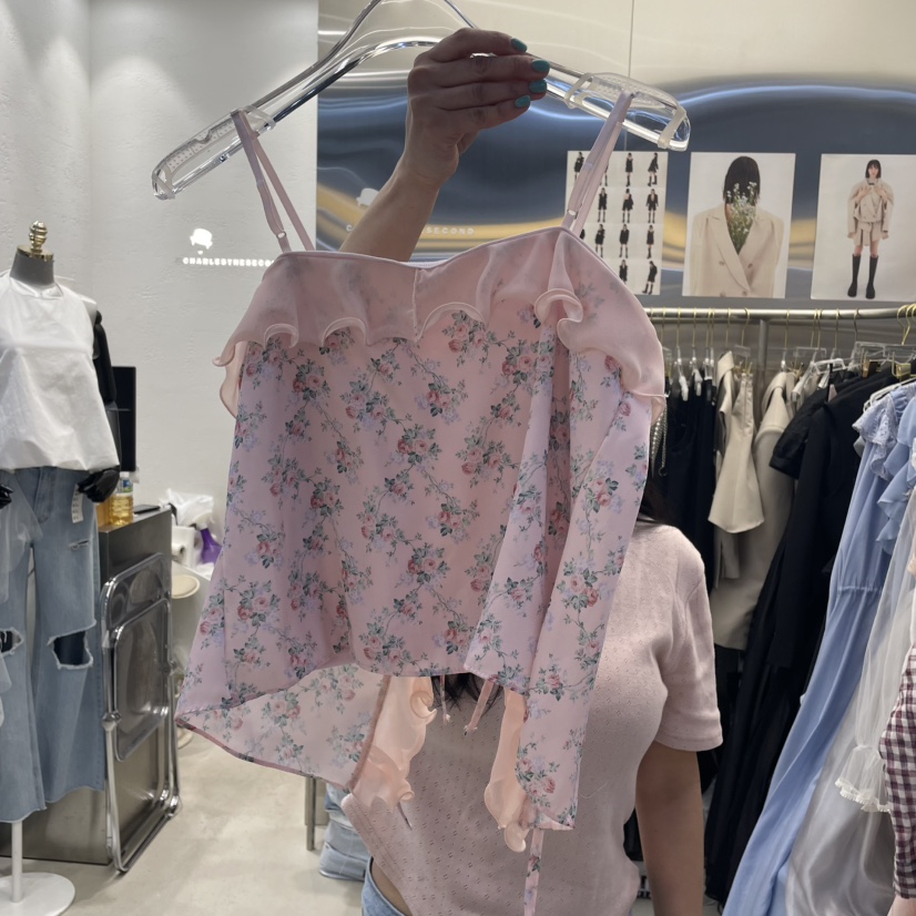 CHARLES THE SECOND韓國㊣直郵東大門代購女裝新品休閑吊帶背心CHARLES THE SECOND/CHEAP-CHIC吊帶/背心