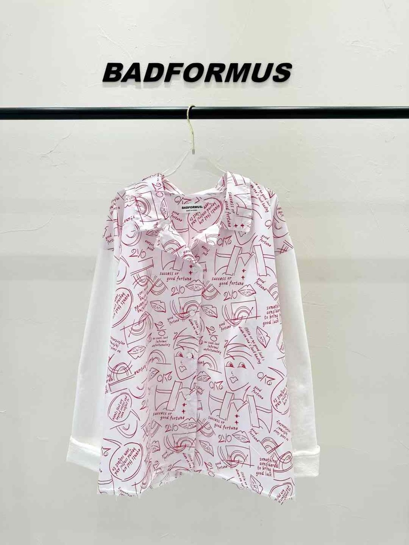BADFORMUS直郵韓國代購㊣女裝新款時尚職業25春夏襯衫蕾絲衫BADFORMUS襯衫/蕾絲衫