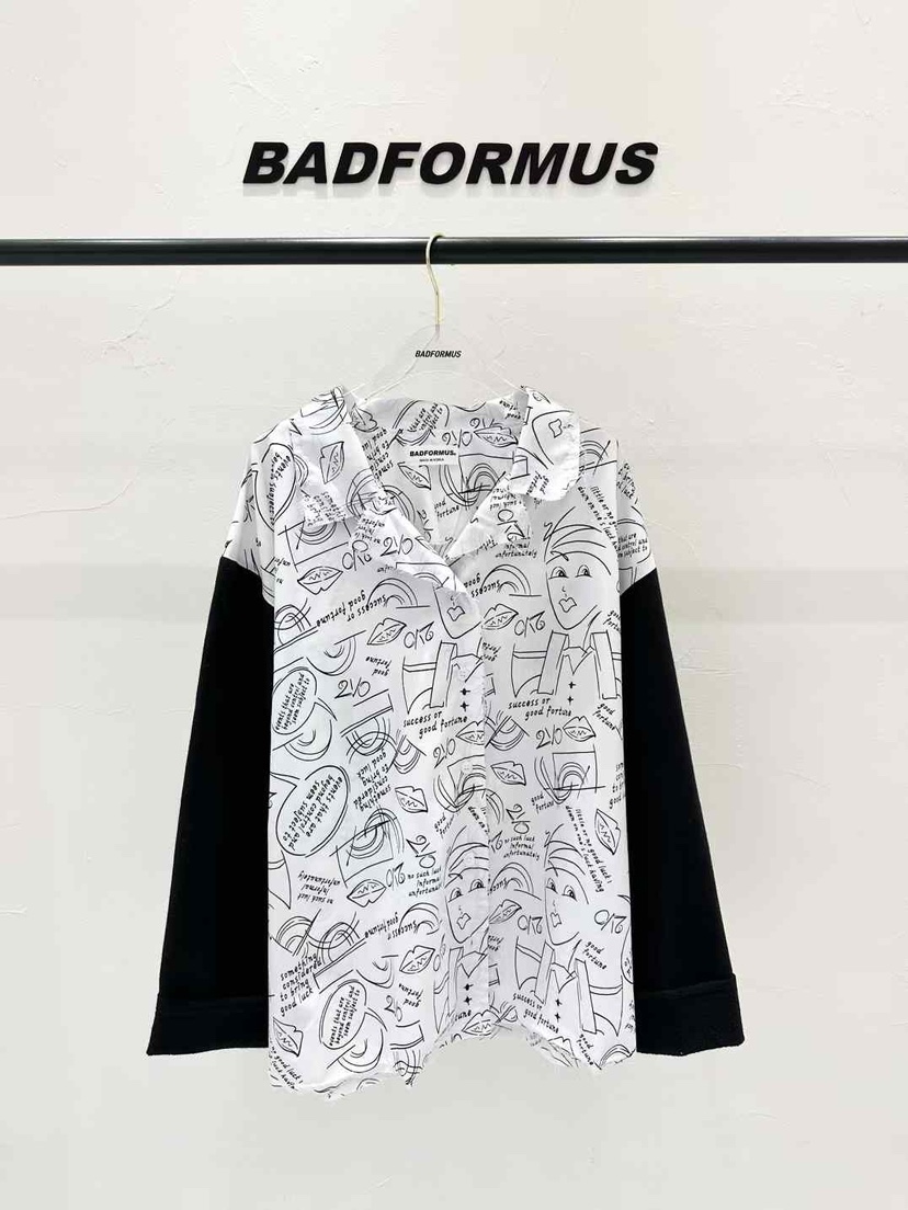 BADFORMUS直郵韓國代購㊣女裝新款時尚職業25春夏襯衫蕾絲衫BADFORMUS襯衫/蕾絲衫圖色2