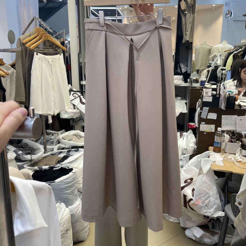 SANS韓國直郵㊣東大門實拍女裝新品職業人氣休閑休閑褲含腰繩SANS休閑褲