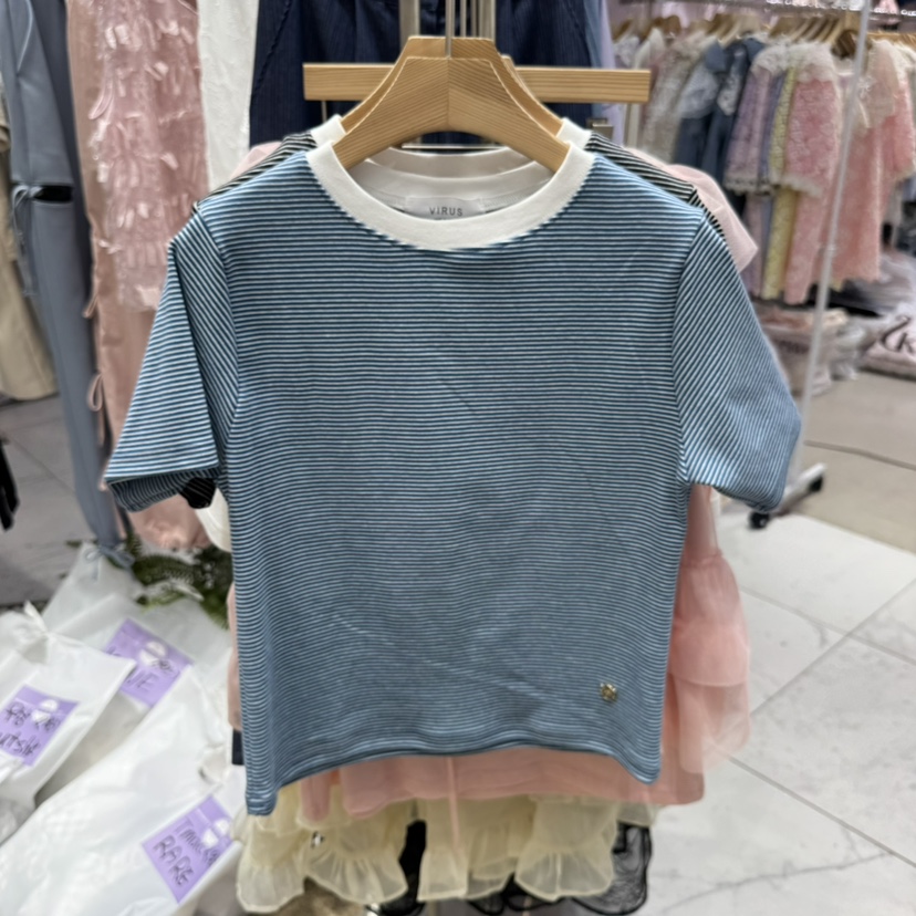 VIRUS直郵韓國代購㊣女裝新款推薦人氣25春夏熱賣時尚職業T恤VIRUST恤圖色3