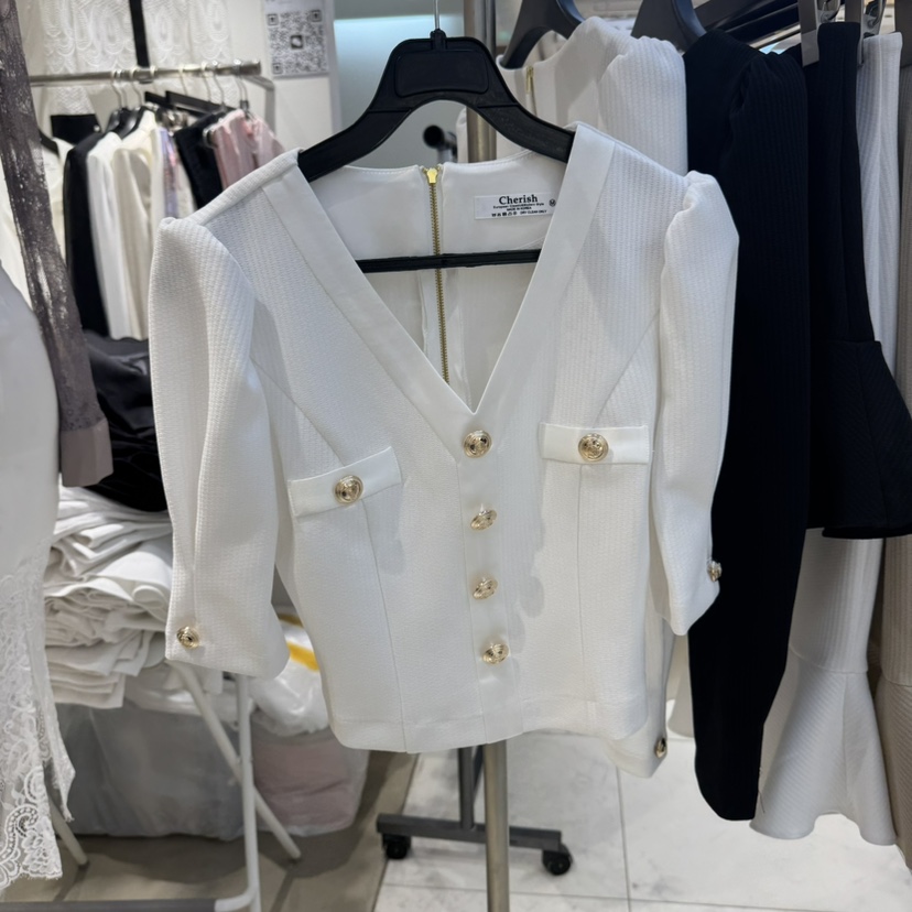 CHERISH-Q直郵韓國代購㊣女裝新品時尚25春夏休閑襯衫蕾絲衫CHERISH-Q襯衫/蕾絲衫