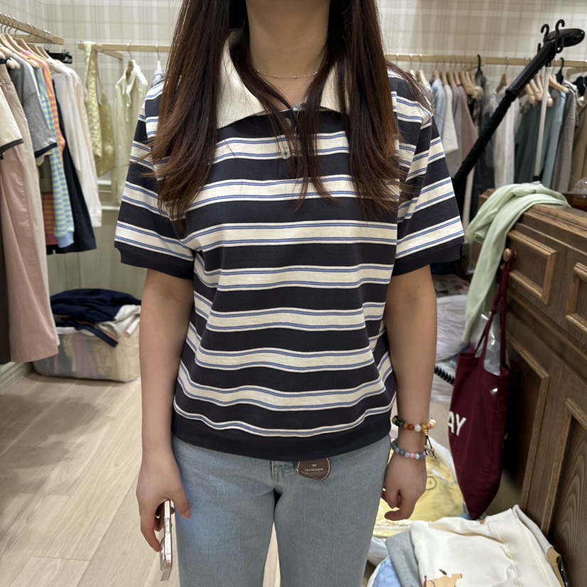 OURMOMENT韓國直郵㊣女裝新款25春夏熱賣時尚休閑推薦職業T恤OURMOMENTT恤圖色3