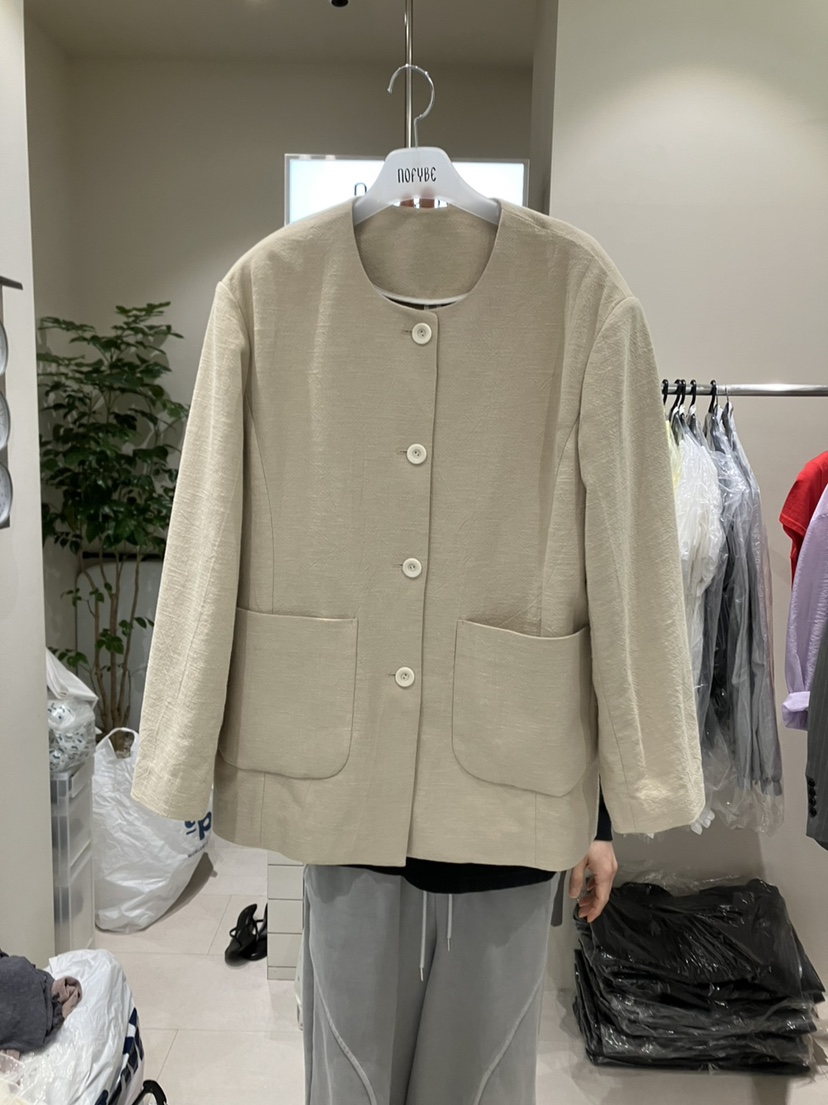 NOFYBE韓國直郵㊣女裝新款熱賣時尚推薦休閑人氣職業夾克亞麻NOFYBE夾克圖色2