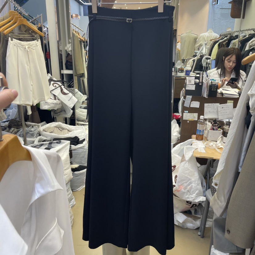 SANS韓國直郵㊣女裝新款職業熱賣25春夏時尚推薦休閑褲含腰帶SANS休閑褲圖色2