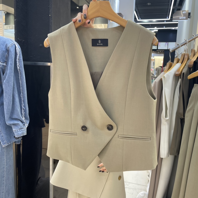 SANS韓國㊣直郵東大門代購女裝新品時尚25春夏職業熱賣馬甲SANS馬甲