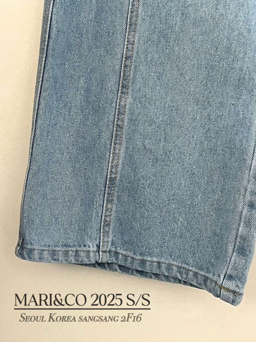 MARI CO韓國直郵㊣女裝新品熱賣25春夏人氣推薦牛仔褲褶皺ARANCIA牛仔褲