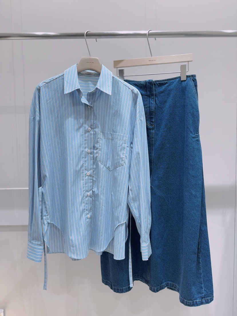 LIMLIMLIM直郵韓國代購㊣女裝新品25春夏熱賣襯衫蕾絲衫含腰繩LIM LIM LIM襯衫/蕾絲衫