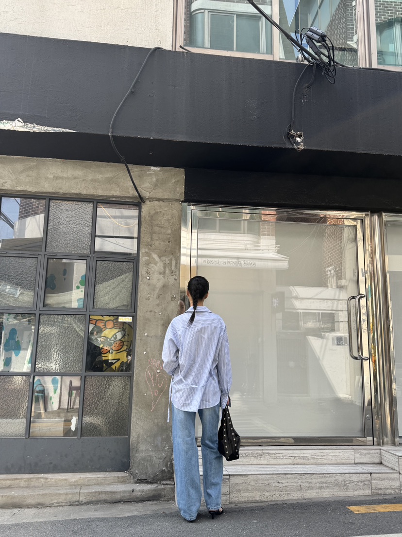 LIMLIMLIM直郵韓國代購㊣女裝新品25春夏熱賣襯衫蕾絲衫含腰繩LIM LIM LIM襯衫/蕾絲衫