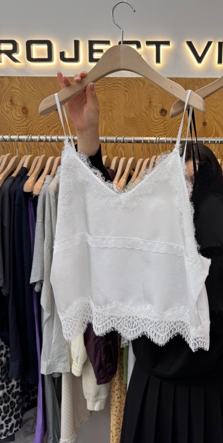 PROJECTVIEW韓國㊣直郵東大門代購女裝新品推薦吊帶背心蕾絲緊身PROJECTVIEW吊帶/背心