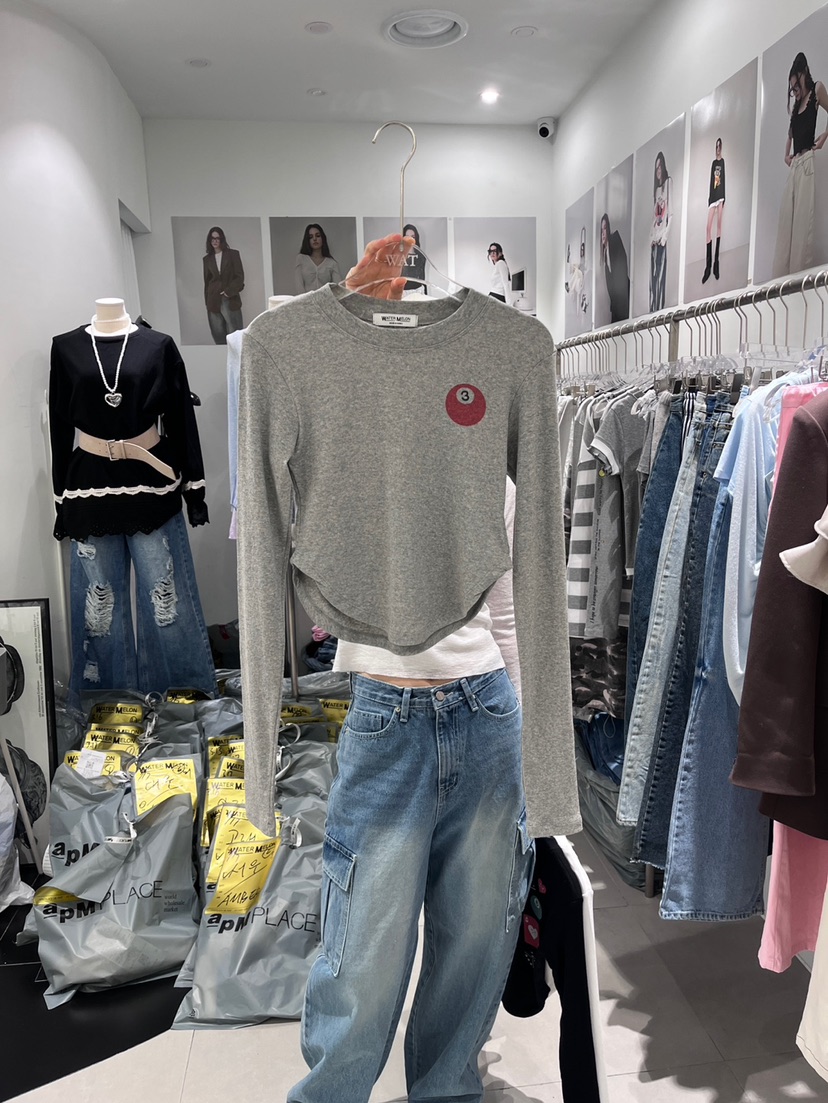 WATERMELON韓國㊣直郵東大門代購女裝新品休閑人氣時尚長袖T恤WATERMELON長袖T恤圖色2