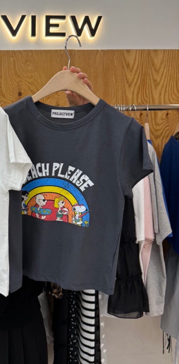 PROJECTVIEW直郵韓國代購㊣女裝新款人氣25春夏時尚T恤史努比PROJECTVIEWT恤圖色4