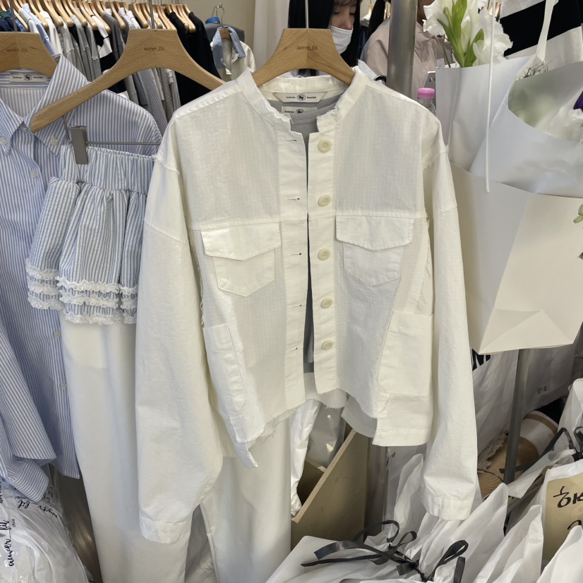 AUVERFIT直郵韓國代購㊣女裝新品熱賣休閑推薦25春夏夾克復古AUVERFIT夾克