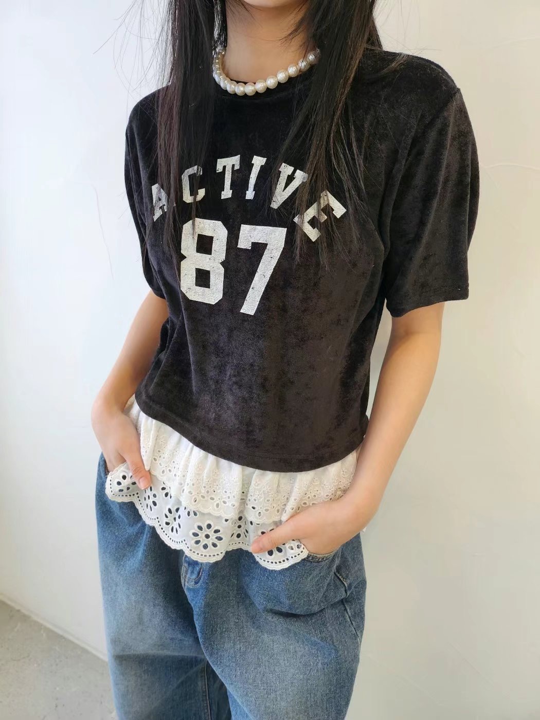 LAYERING韓國直郵㊣東大門實拍女裝新品25春夏人氣職業休閑T恤LAYERINGT恤
