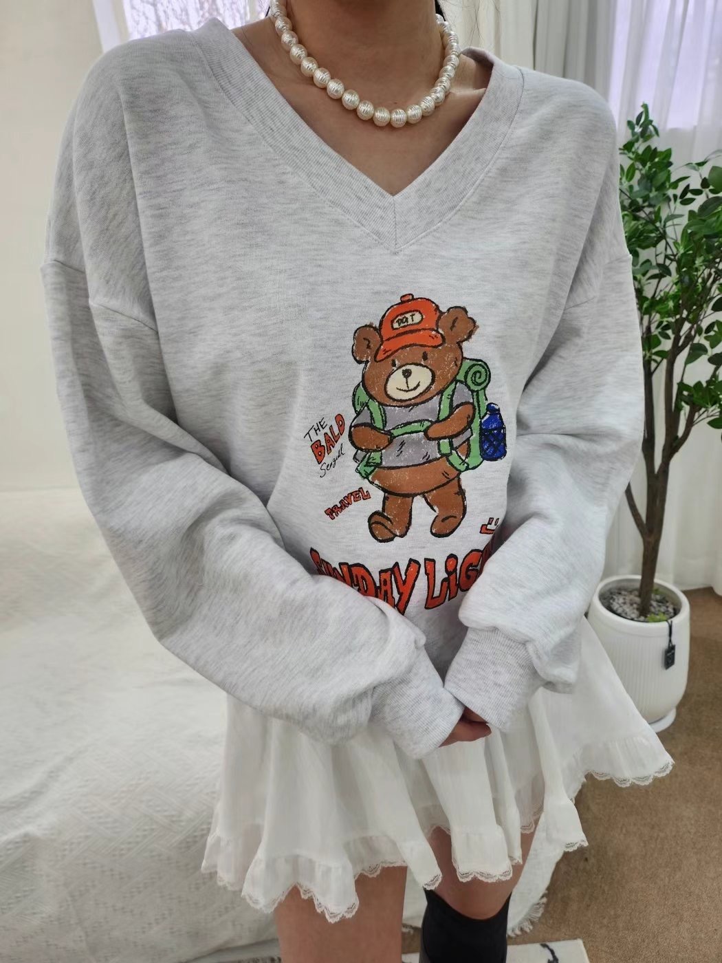 LAYERING直郵韓國代購㊣女裝新品人氣推薦25春夏時尚休閑衛衣LAYERING衛衣