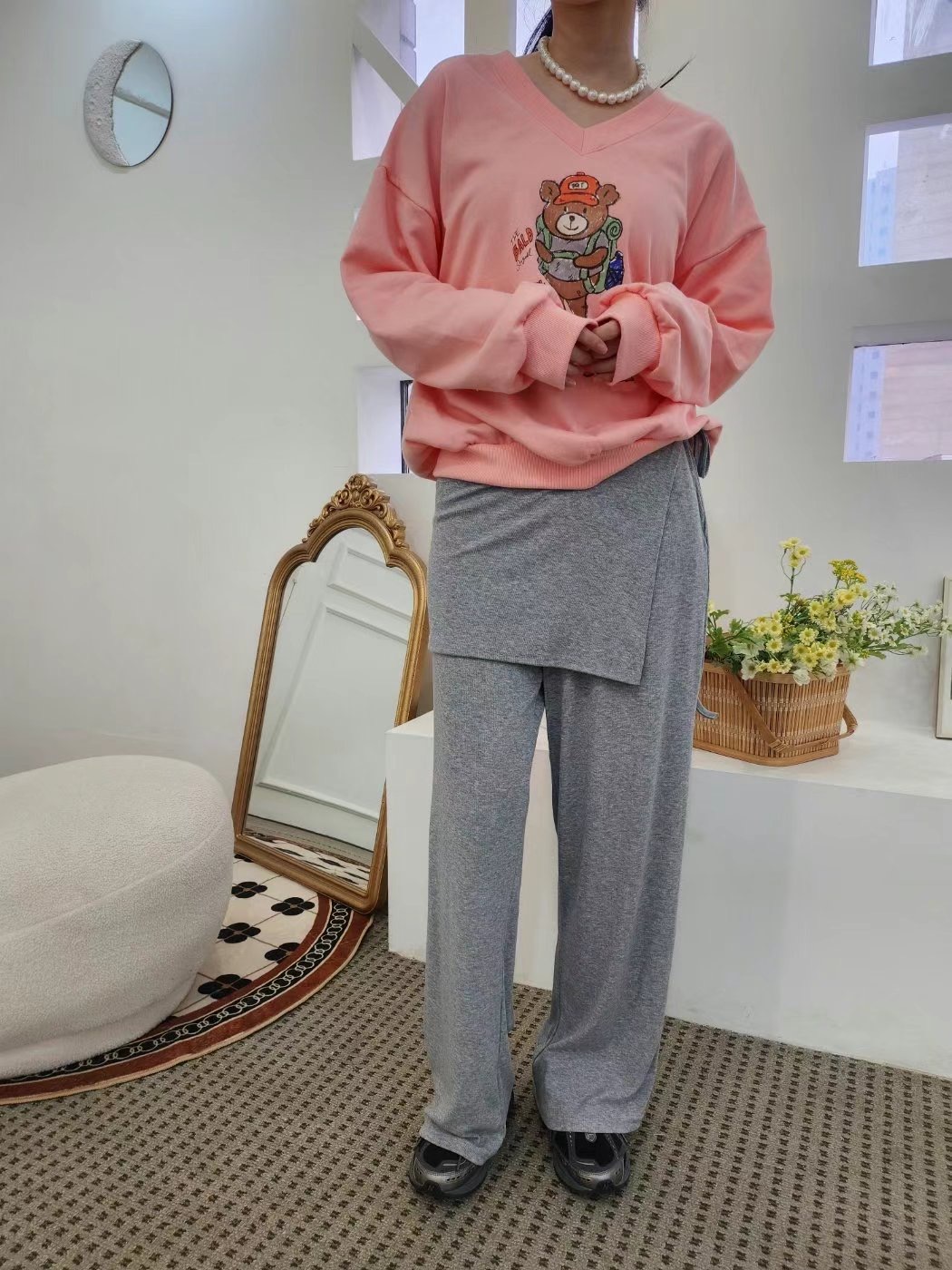 LAYERING直郵韓國代購㊣女裝新品人氣推薦25春夏時尚休閑衛衣LAYERING衛衣