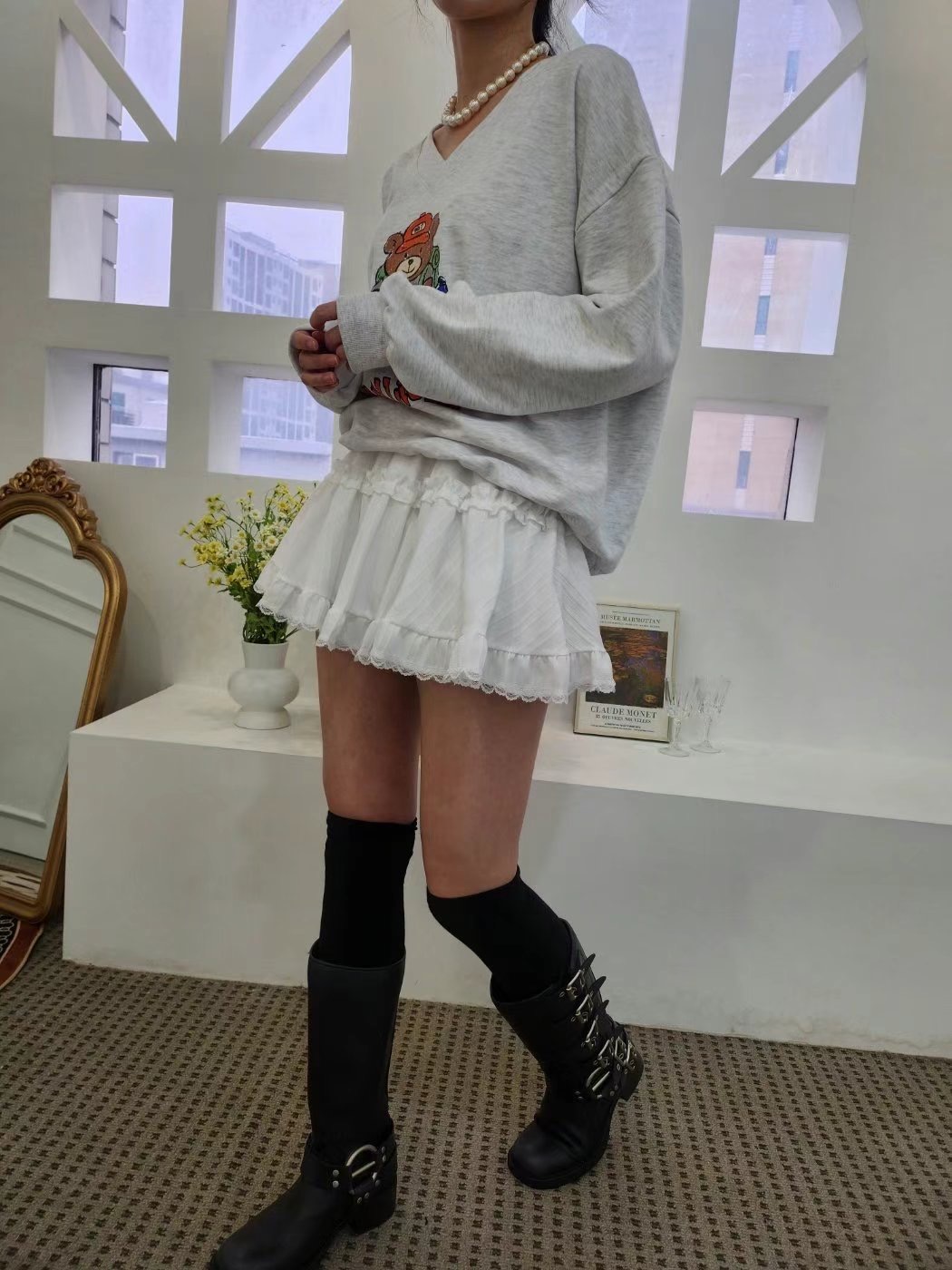 LAYERING韓國直郵㊣東大門實拍女裝新品職業推薦25春夏短裙LAYERING短裙