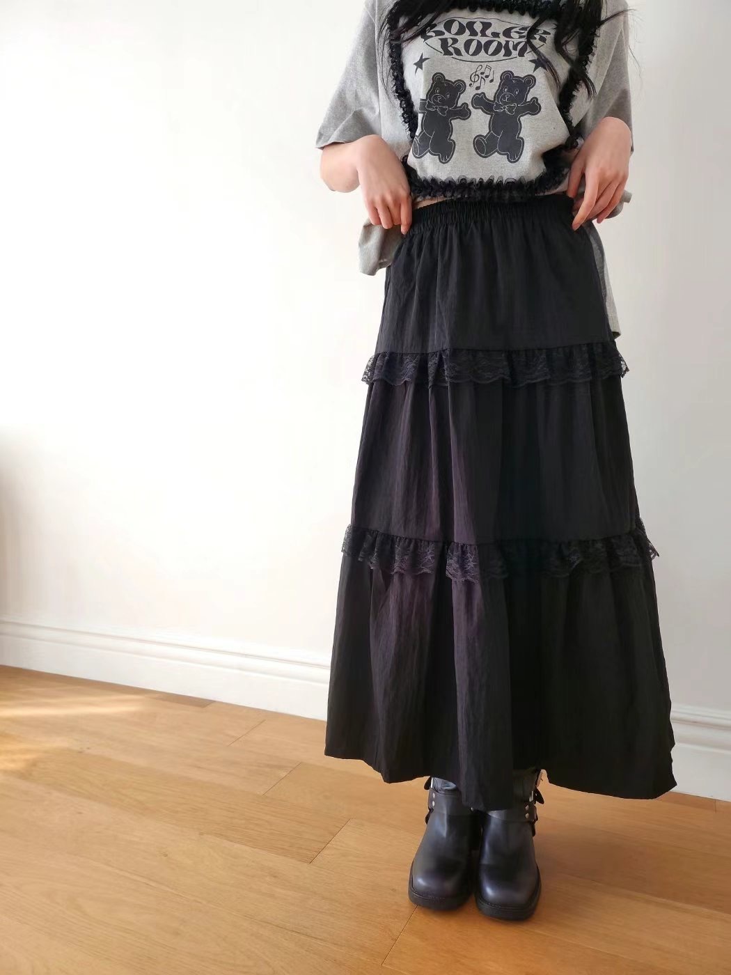 LAYERING韓國直郵㊣女裝新品25春夏休閑職業時尚推薦人氣長裙LAYERING長裙