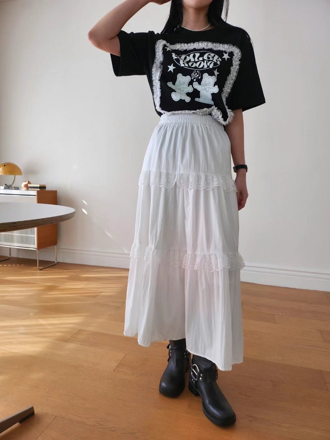 LAYERING韓國直郵㊣女裝新品25春夏休閑職業時尚推薦人氣長裙LAYERING長裙