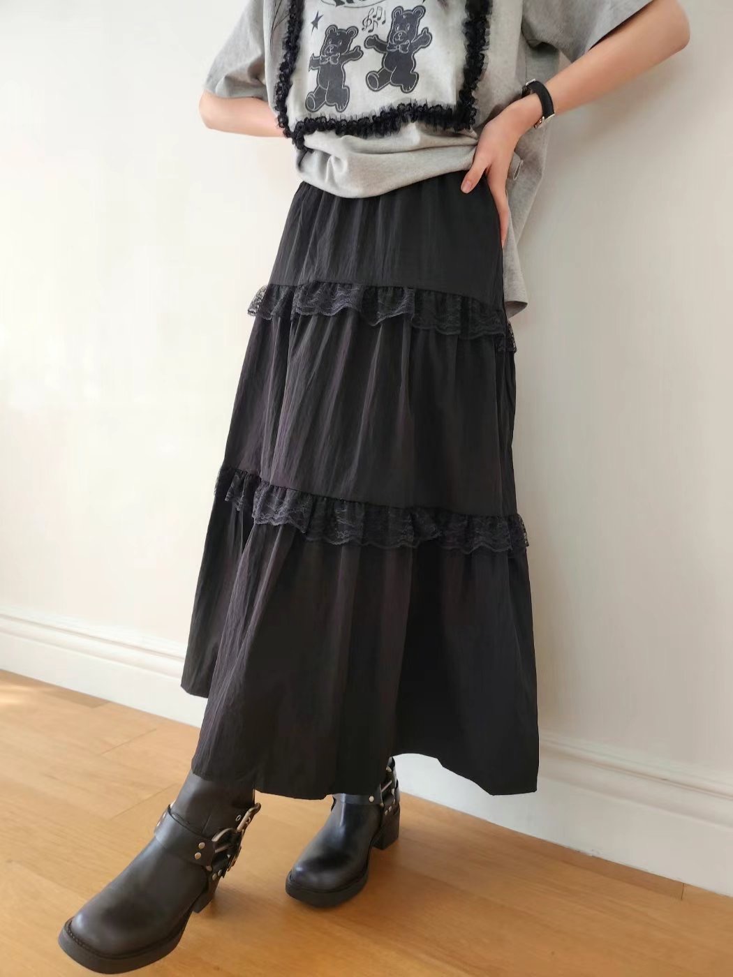 LAYERING韓國直郵㊣女裝新品25春夏休閑職業時尚推薦人氣長裙LAYERING長裙圖色3