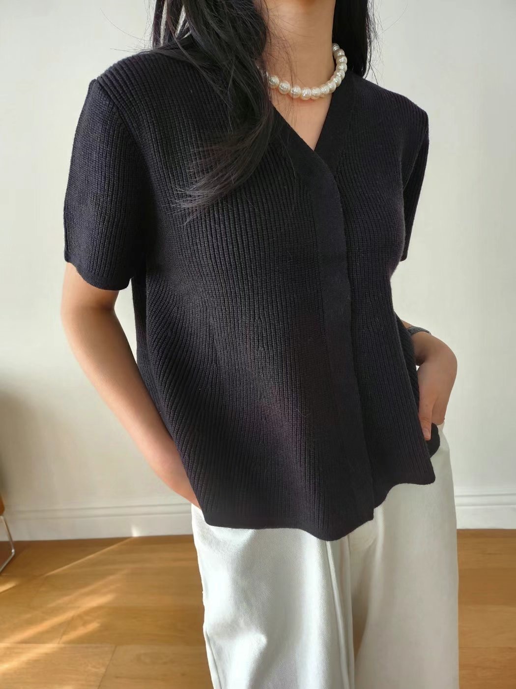 LAYERING直郵韓國代購㊣女裝新品25春夏人氣職業推薦針織衫LAYERING針織衫圖色2
