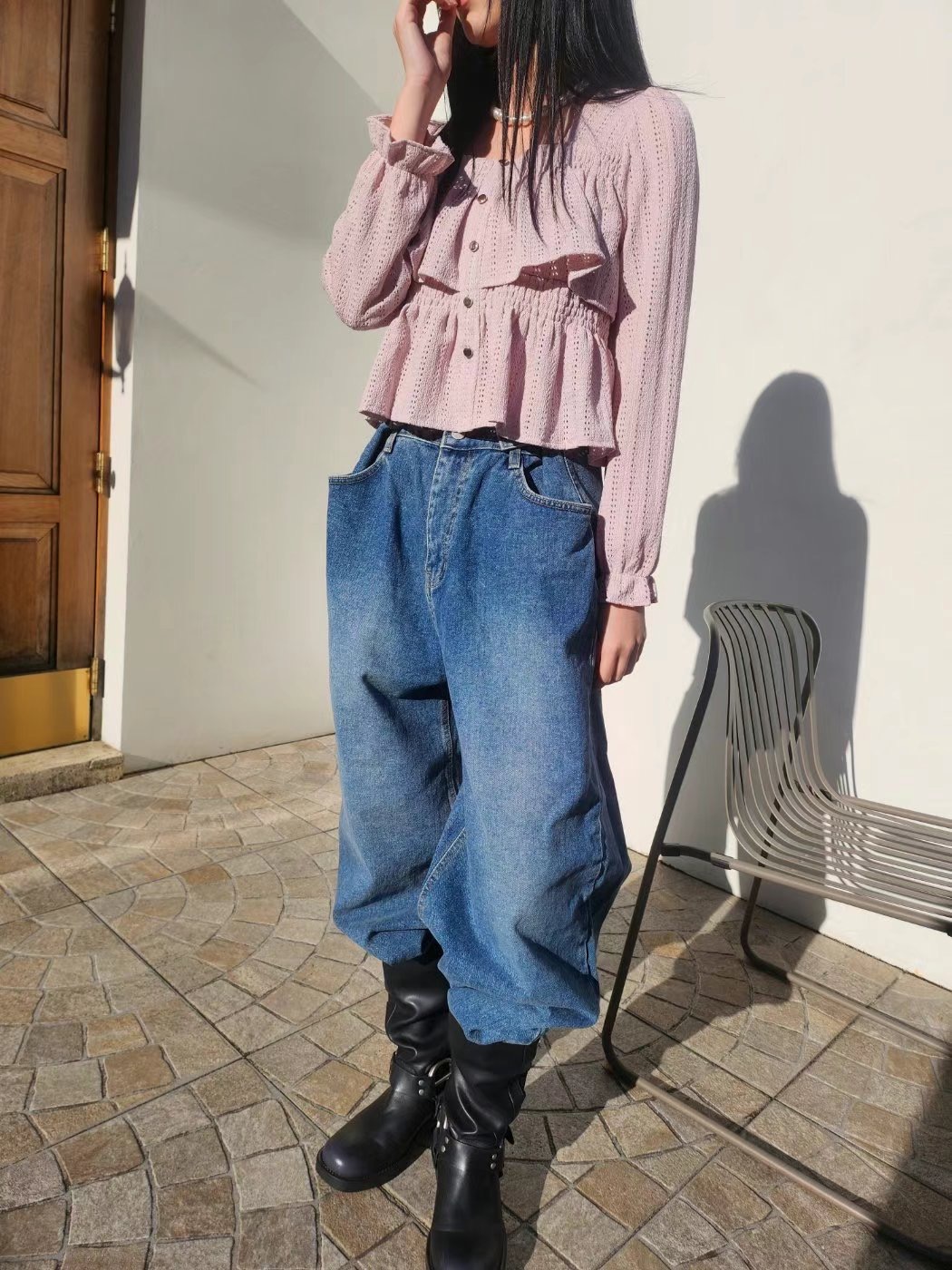 LAYERING韓國直郵㊣女裝新款25春夏熱賣人氣休閑襯衫蕾絲衫LAYERING襯衫/蕾絲衫