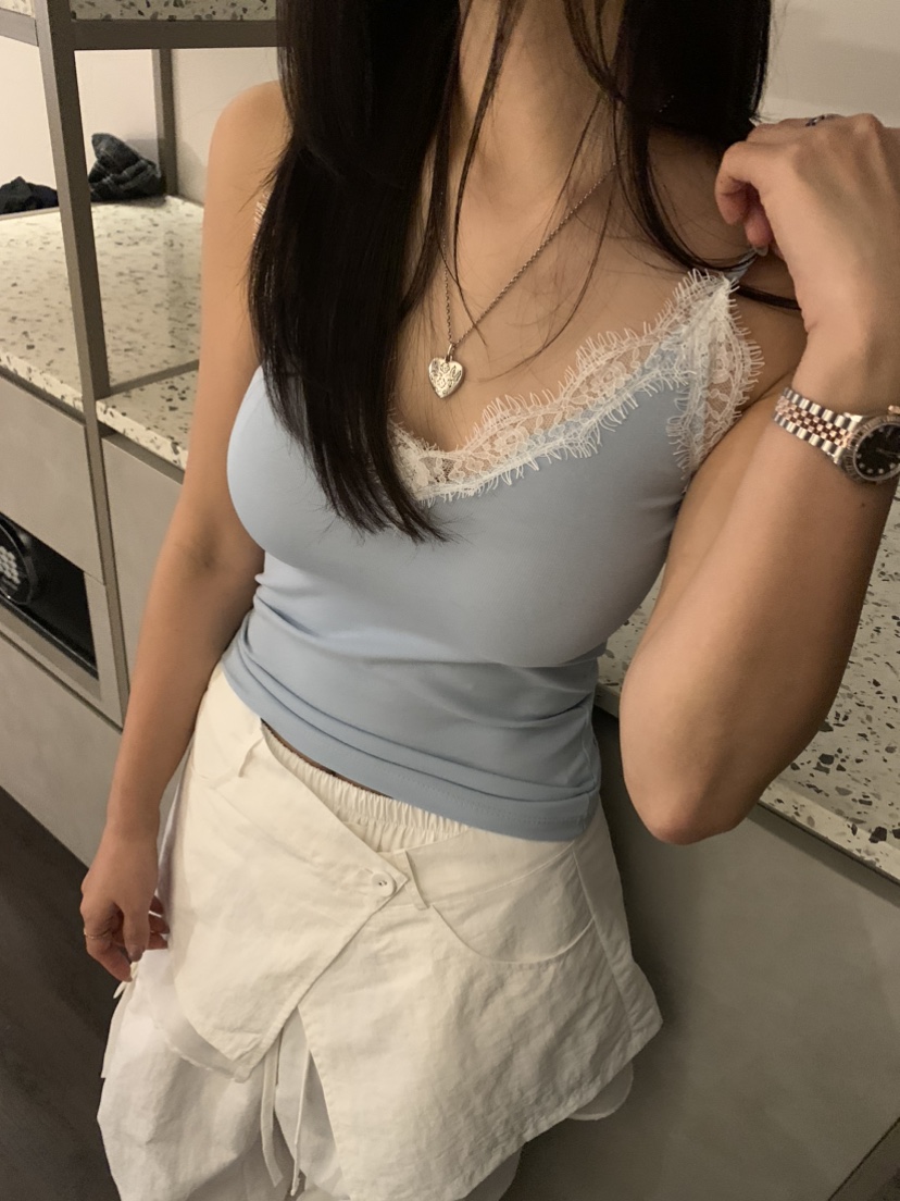 BADCALM直郵韓國代購㊣女裝新品人氣職業熱賣25春夏吊帶背心BADCALM吊帶/背心