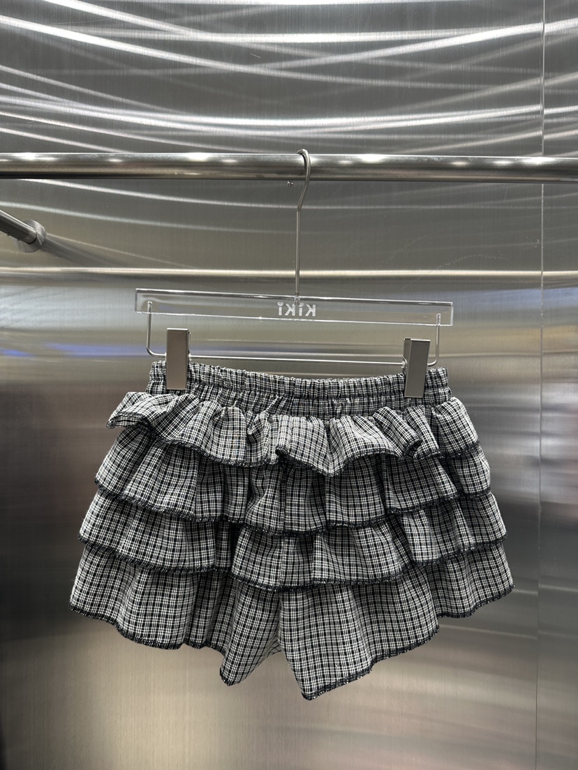 KIKI韓國直郵㊣東大門實拍女裝新品時尚熱賣25春夏短褲格紋KIKI短褲