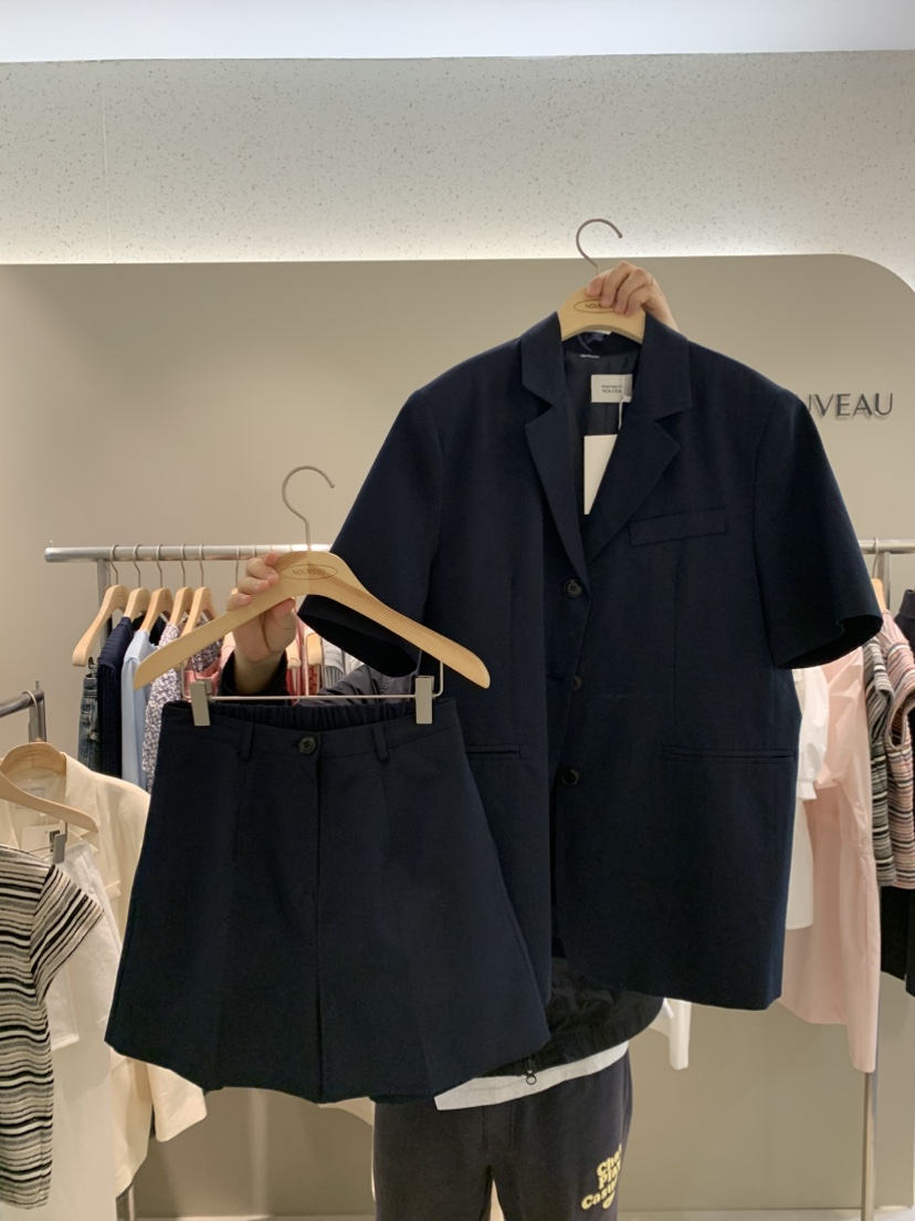 NOUVEAU直郵韓國代購㊣女裝新款推薦時尚休閑職業25春夏套裝亞麻NOUVEAU套裝圖色2