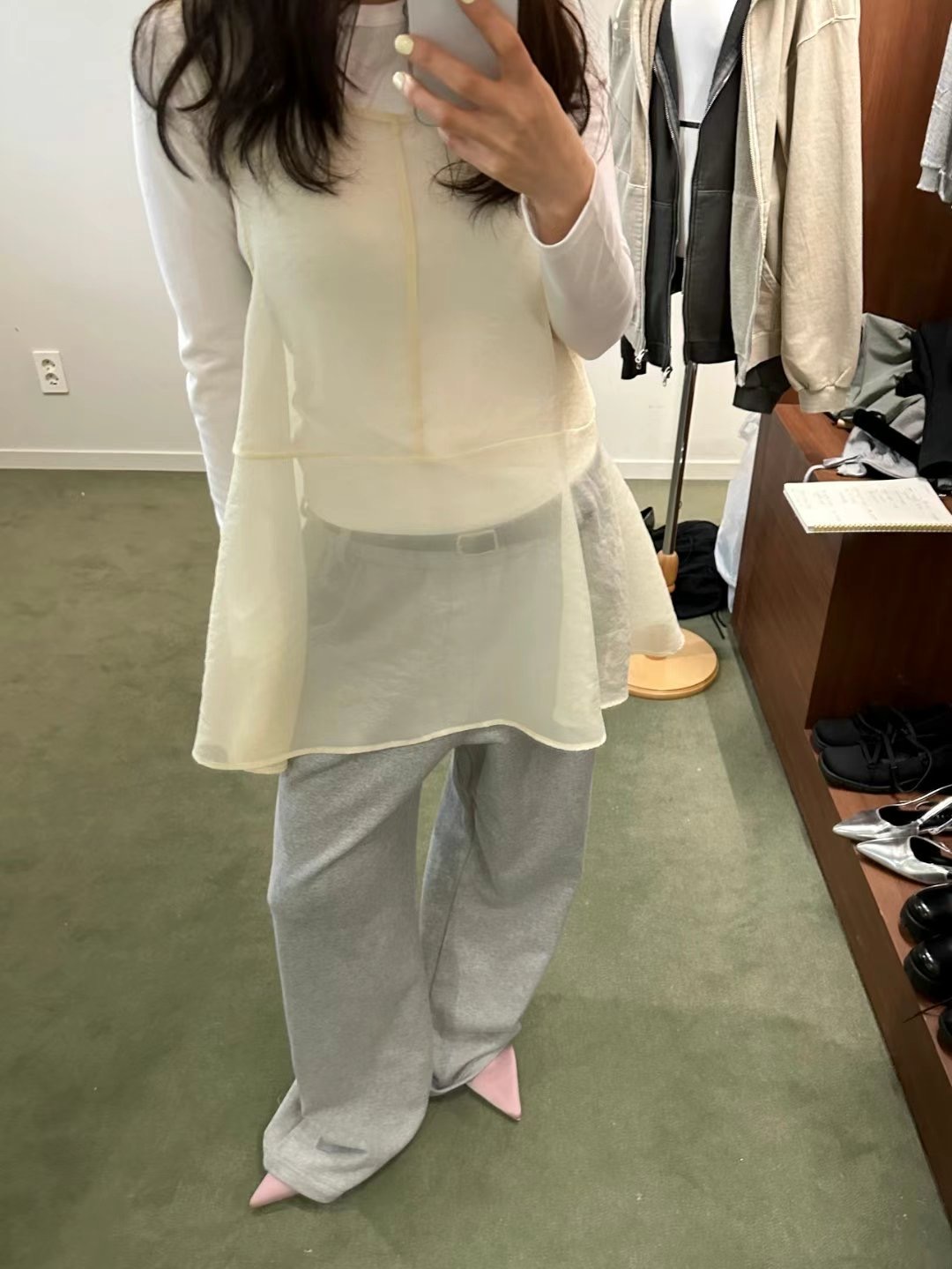 DRESS U韓國直郵㊣女裝新款25春夏職業熱賣時尚連衣裙透明DRESS U連衣裙圖色2