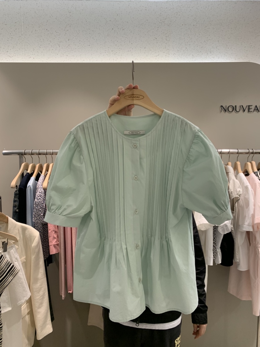 NOUVEAU韓國直郵㊣東大門實拍女裝新品時尚25春夏襯衫蕾絲衫NOUVEAU襯衫/蕾絲衫