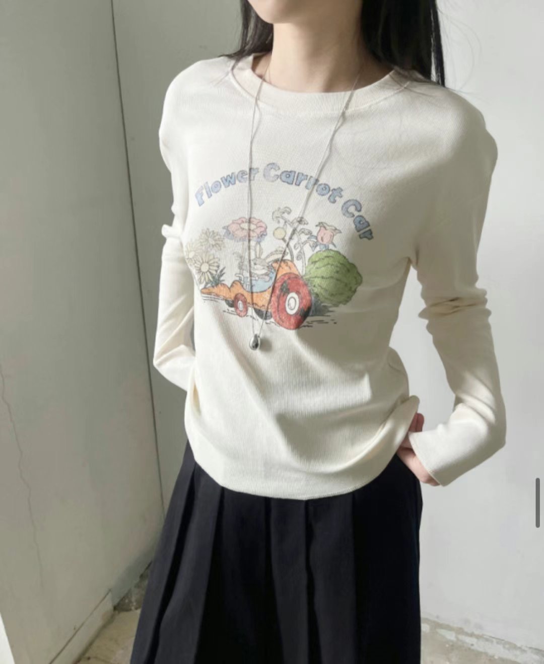DRESS U直郵韓國代購㊣女裝新品休閑時尚推薦25春夏長袖T恤DRESS U長袖T恤
