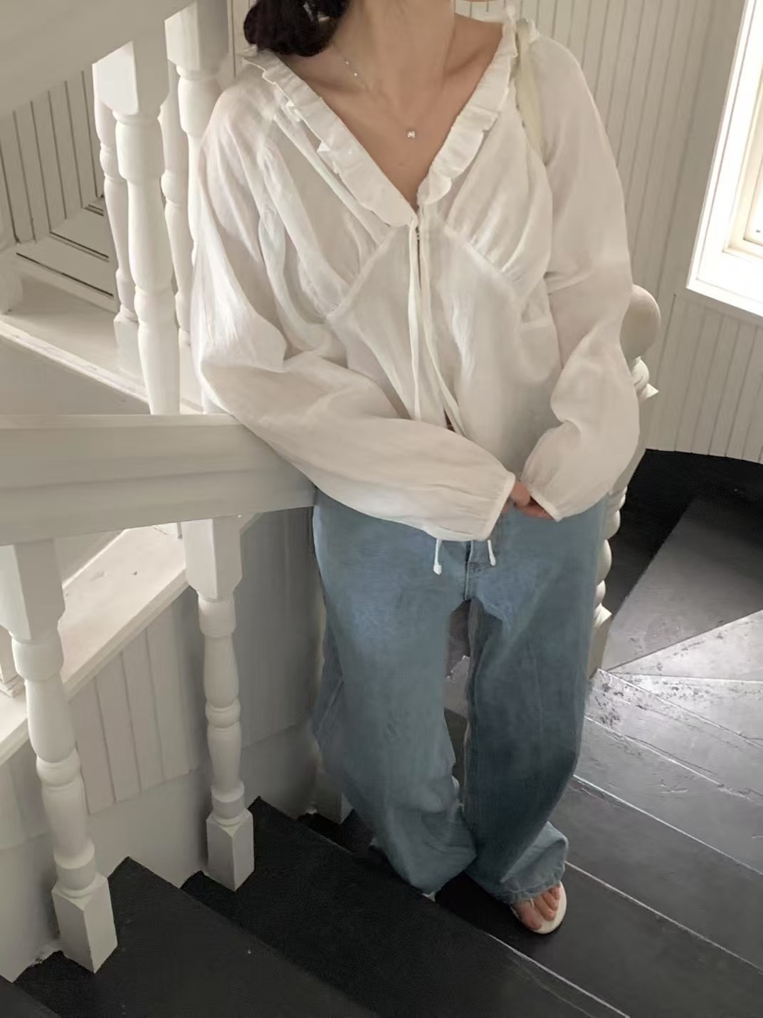 MINIT韓國直郵㊣女裝新款推薦人氣時尚職業休閑熱賣襯衫蕾絲衫MINIT襯衫/蕾絲衫