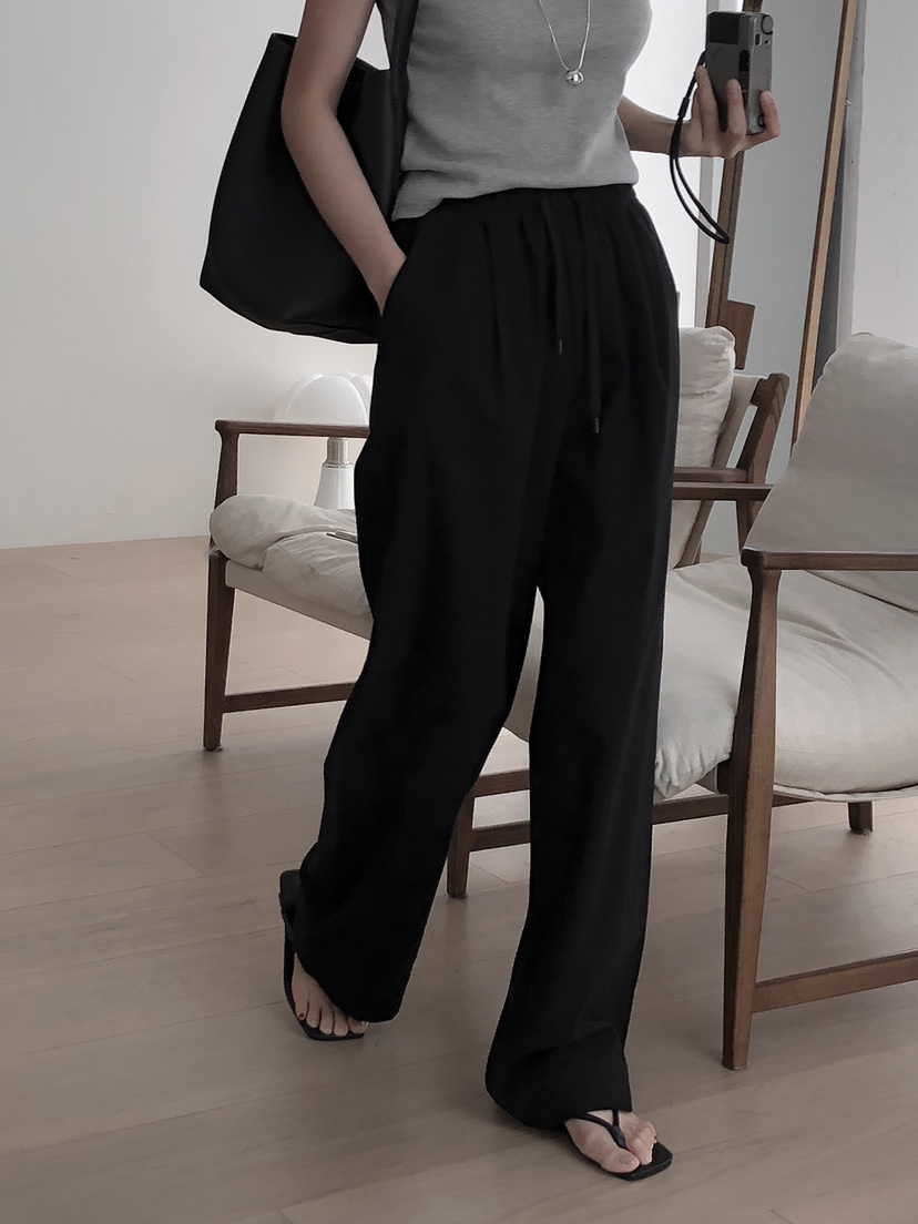 LE BUTTER韓國直郵㊣女裝新品25春夏休閑人氣休閑褲棉質綁帶LE BUTTER休閑褲