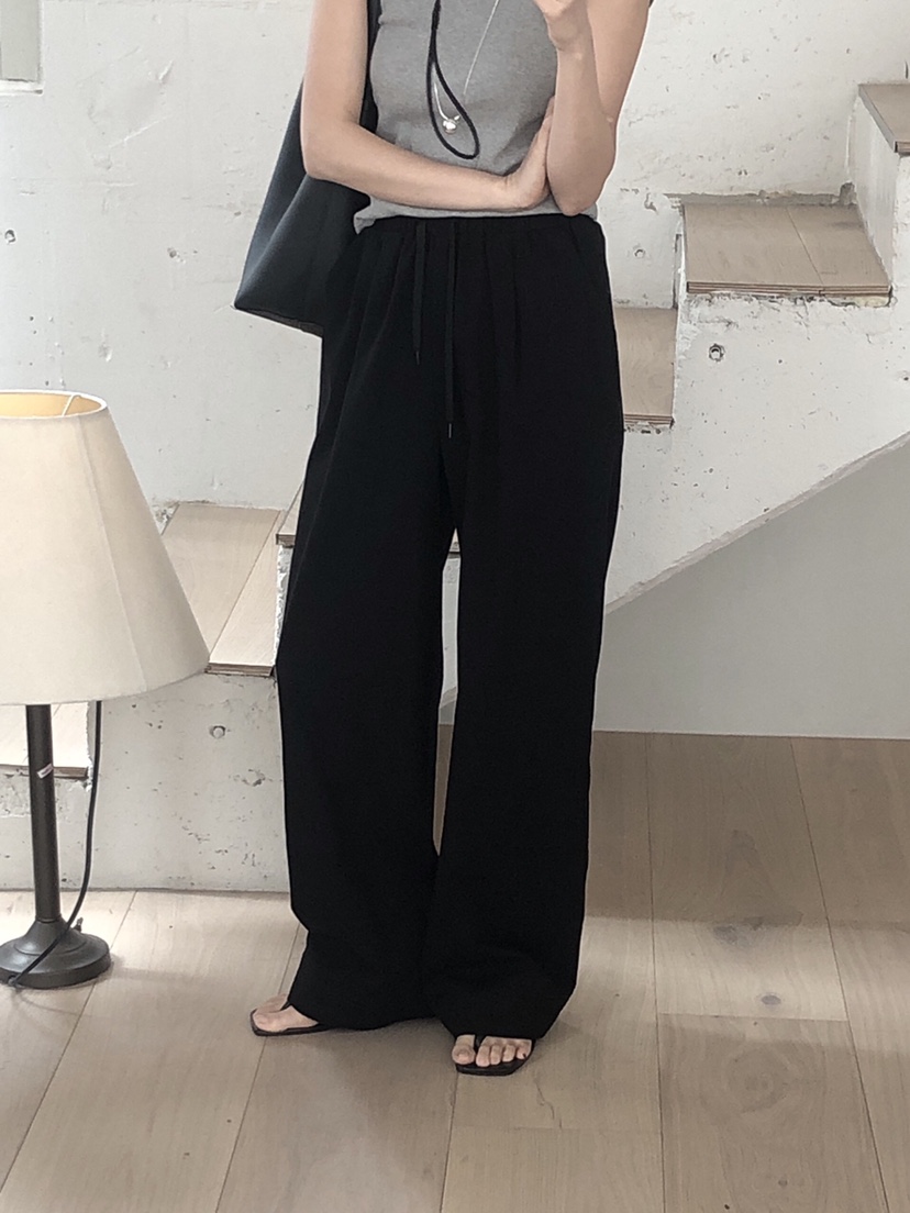 LE BUTTER韓國直郵㊣女裝新品25春夏休閑人氣休閑褲棉質綁帶LE BUTTER休閑褲圖色2
