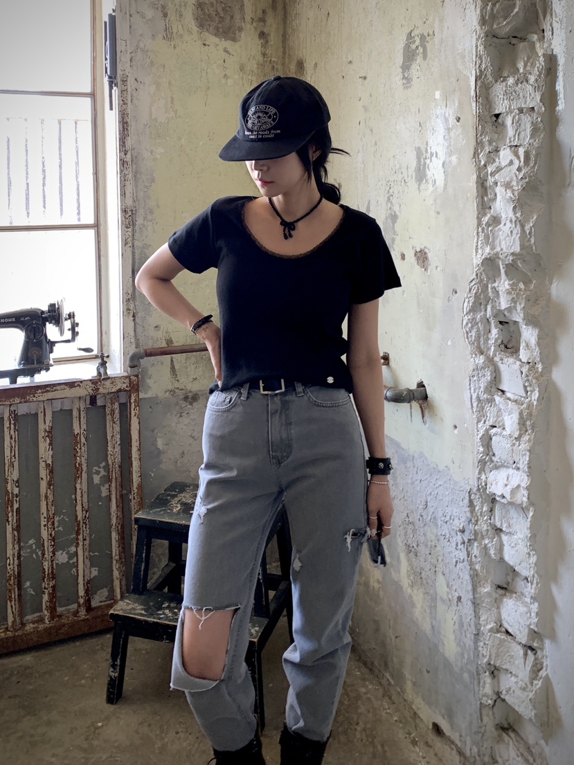 DAVICHI韓國直郵㊣女裝新品職業休閑人氣推薦時尚25春夏T恤DAVICHIT恤
