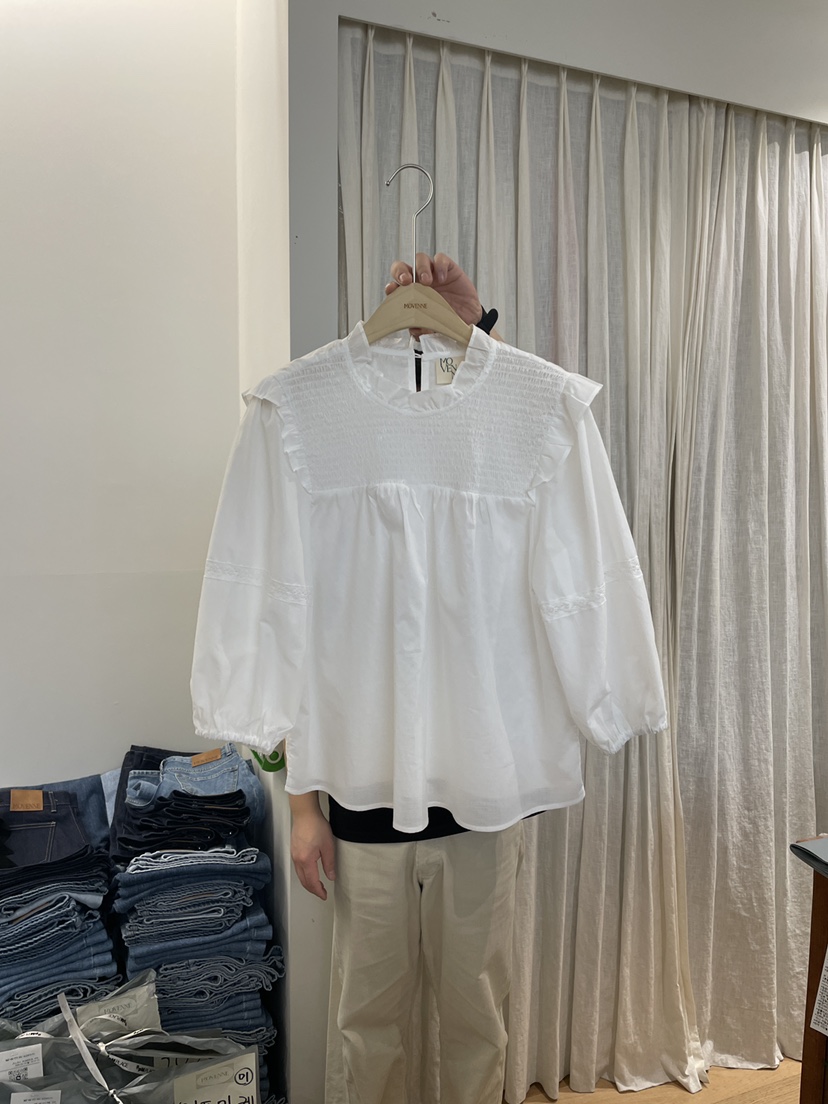 MOVENNE韓國㊣直郵東大門代購女裝新品休閑推薦25春夏襯衫蕾絲衫MOVENNE襯衫/蕾絲衫