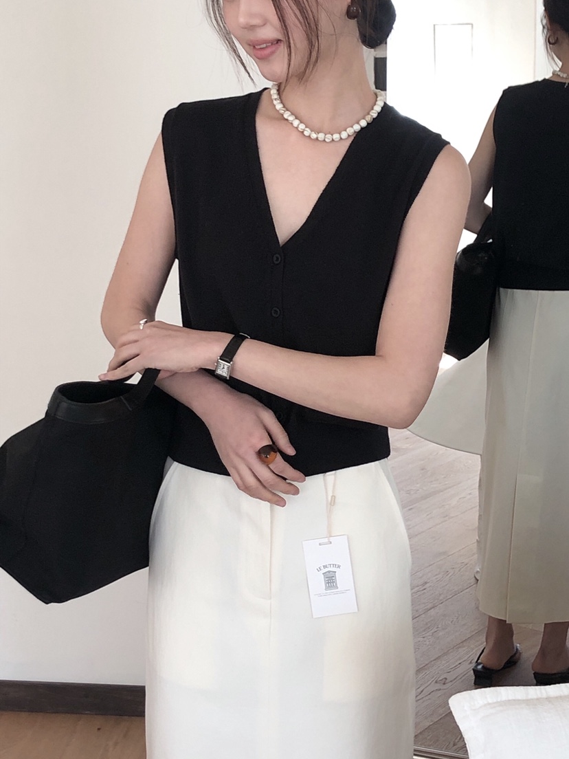 LE BUTTER韓國直郵㊣女裝新款職業人氣熱賣25春夏馬甲棉質LE BUTTER馬甲圖色2