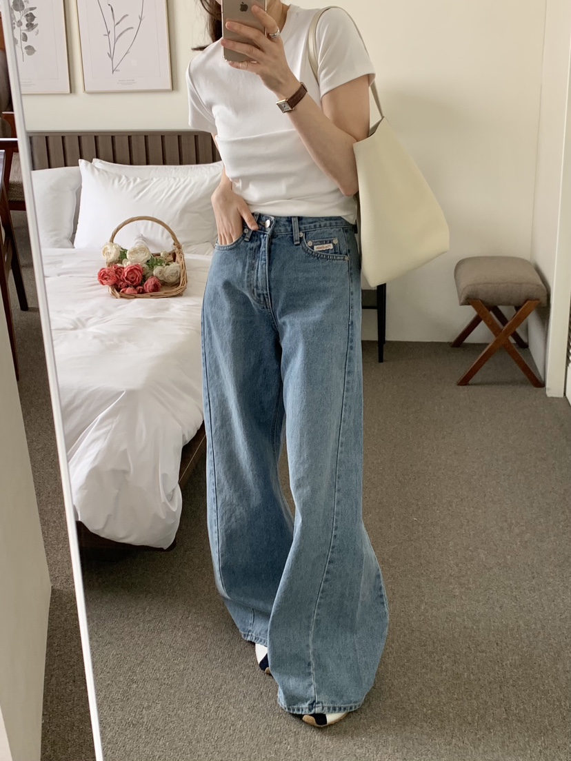 FORMSTUDIO韓國㊣直郵東大門代購女裝新品人氣熱賣牛仔褲喇叭FORMSTUDIO牛仔褲