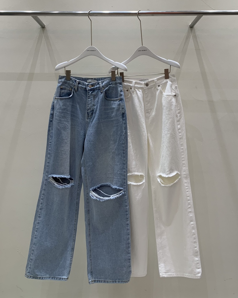 LOVE MOMENT韓國直郵㊣東大門實拍女裝新品休閑推薦牛仔褲LOVE MOMENT牛仔褲