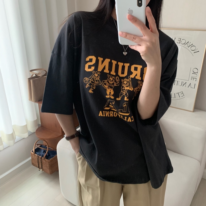 HELLO JINI直郵韓國代購㊣女裝新款人氣休閑25春夏熱賣T恤HELLO JINIT恤