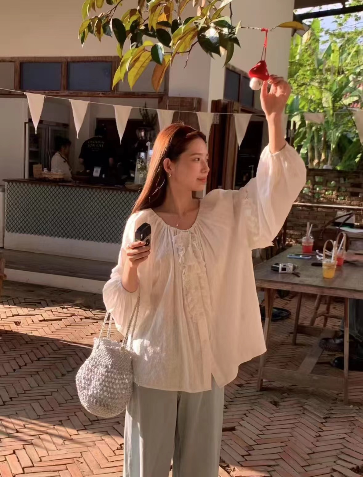 ANGE直郵韓國代購㊣女裝新款熱賣時尚休閑人氣職業襯衫蕾絲衫ANGE襯衫/蕾絲衫