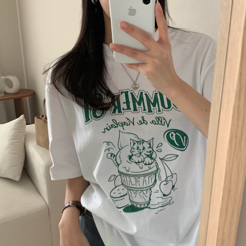 FROMJINI直郵韓國代購㊣女裝新款推薦休閑職業熱賣時尚25春夏T恤FROMJINIT恤圖色2