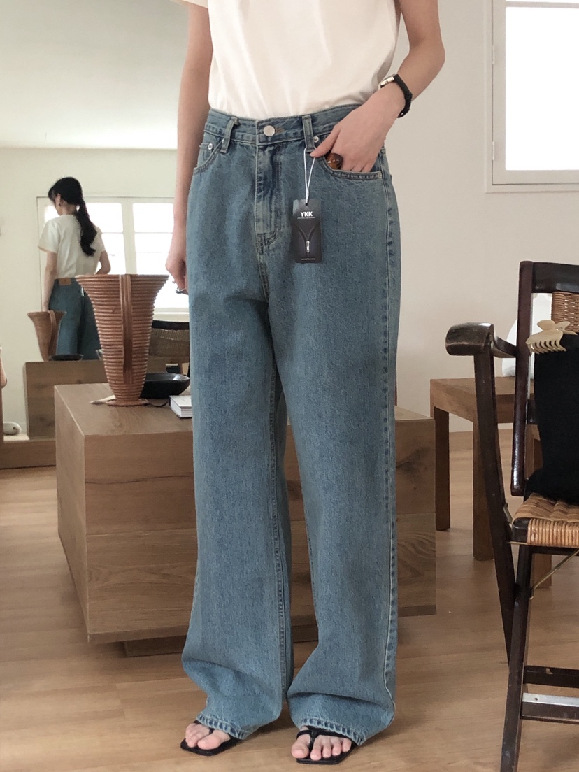 LE BUTTER韓國直郵㊣女裝新品休閑熱賣時尚25春夏推薦牛仔褲LE BUTTER牛仔褲