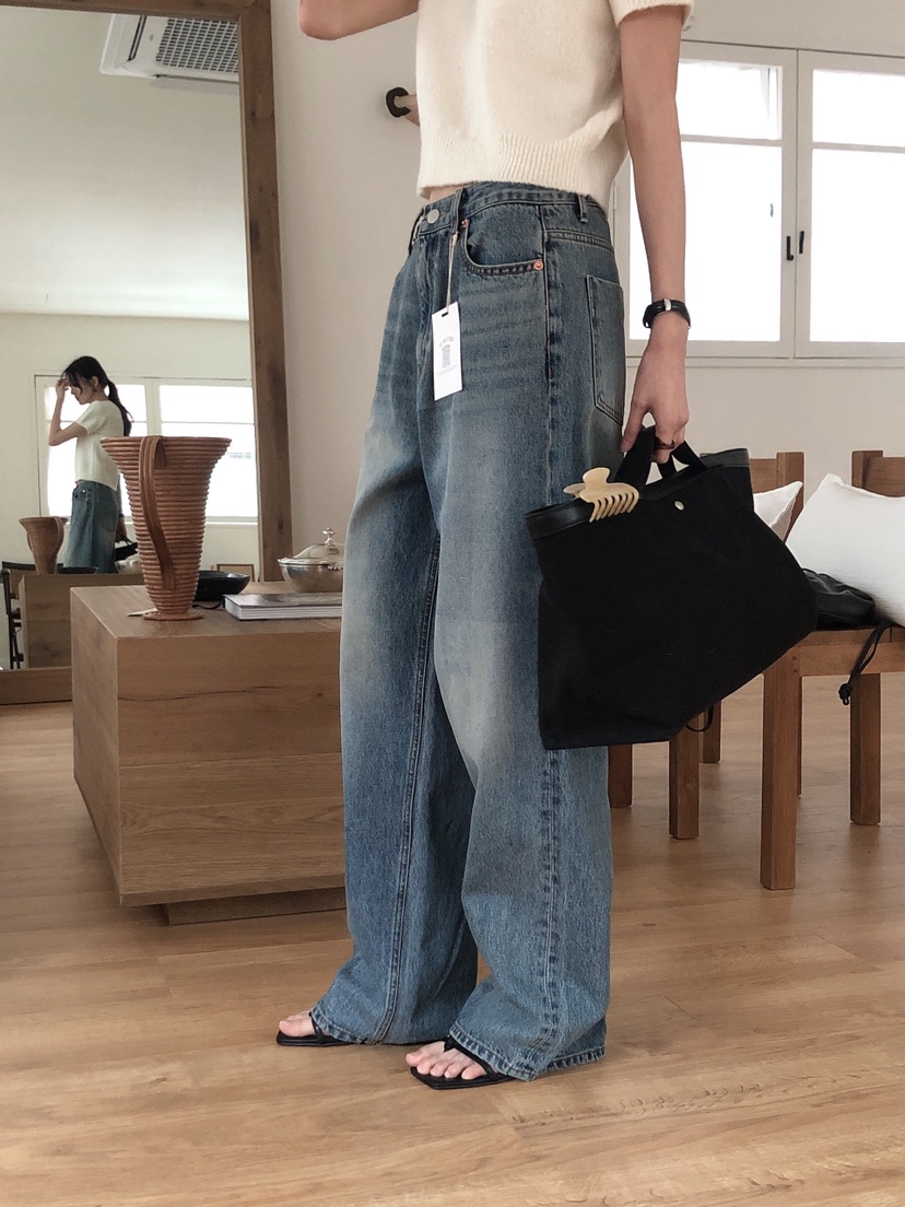 LE BUTTER韓國直郵㊣女裝新品熱賣時尚推薦休閑25春夏牛仔褲LE BUTTER牛仔褲