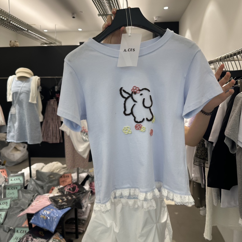 A.CES直郵韓國代購㊣女裝新品休閑熱賣推薦時尚職業人氣T恤A.CEST恤圖色3