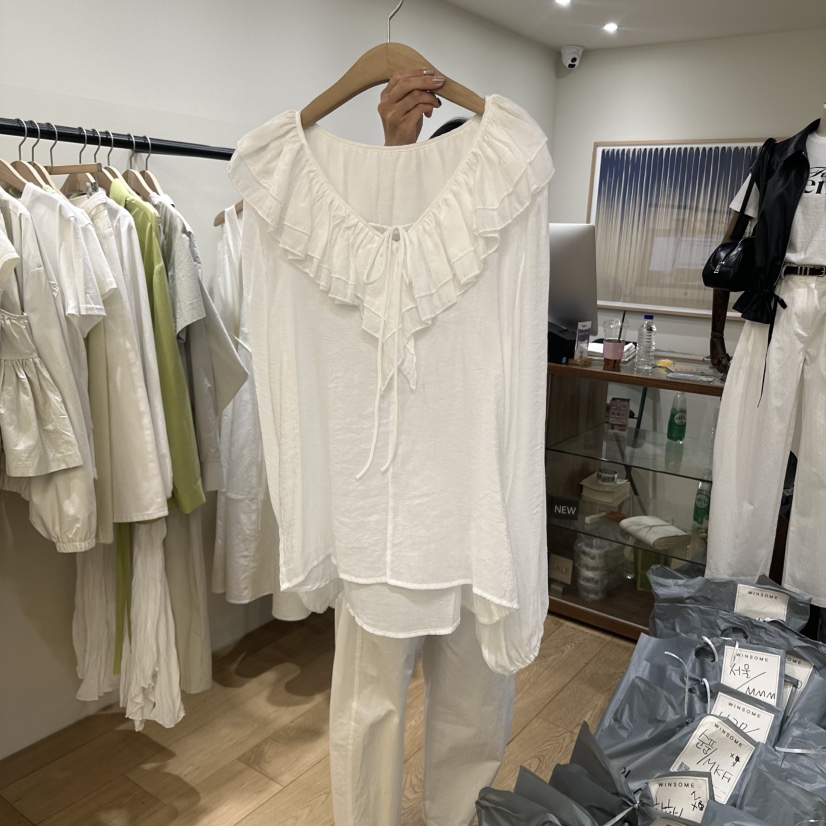 WINSOME韓國直郵㊣東大門實拍女裝新品時尚職業休閑襯衫蕾絲衫WINSOME襯衫/蕾絲衫圖色1